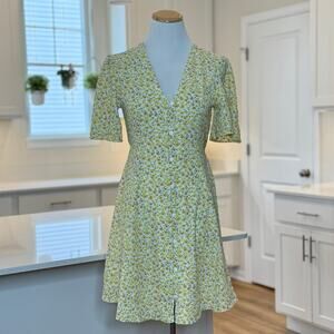 ASOS Design | Yellow Floral Button-Down Mini Dress